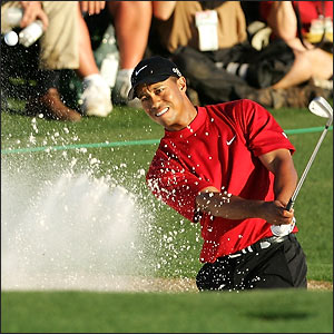 Tiger Woods at the 18th Hole at Augusta
