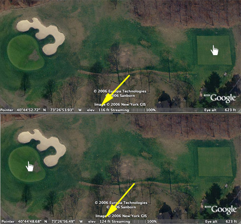 Google Earth Bethpage 14th Hole