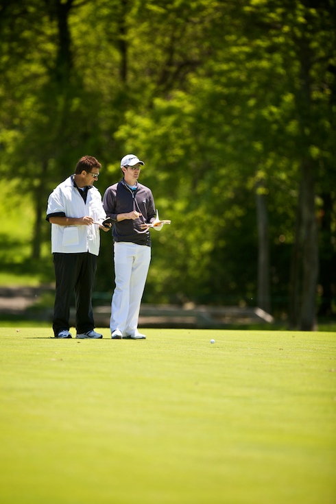 Justin Rose Checking Yardages