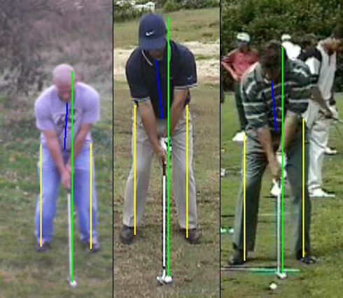 Troy vs. Immelman and Faldo iron setup face on view
