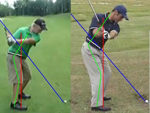 Xavier vs Trevor Immelman backswing downline view