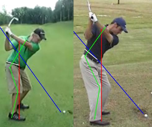 Xavier vs Trevor Immelman top of swing downline view