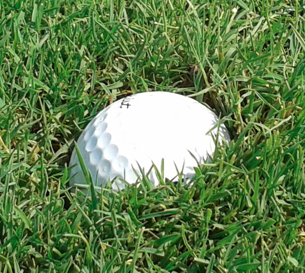 Golfball dug in on fairway Rules of Golf The Sand Trap