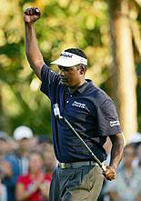 Vijay Singh actually showing some emotion