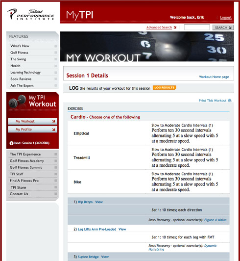 MyTPI Workout